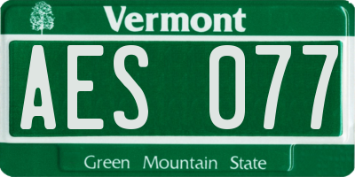 VT license plate AES077