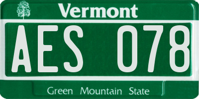 VT license plate AES078