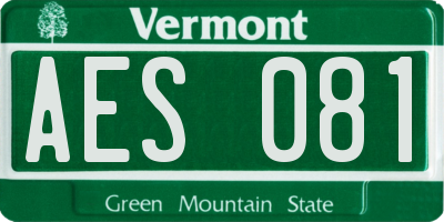VT license plate AES081