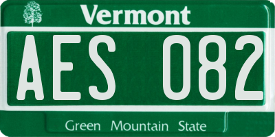 VT license plate AES082