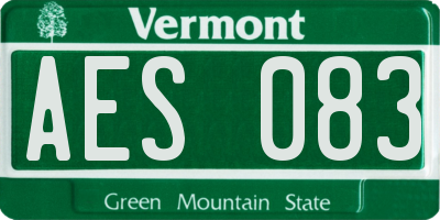 VT license plate AES083