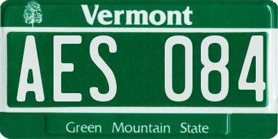 VT license plate AES084