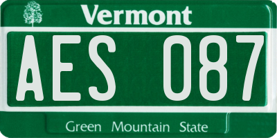 VT license plate AES087