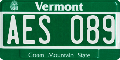 VT license plate AES089