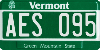 VT license plate AES095