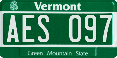VT license plate AES097