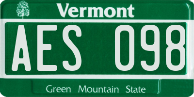 VT license plate AES098