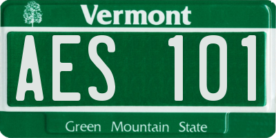 VT license plate AES101