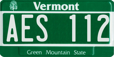 VT license plate AES112