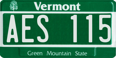VT license plate AES115
