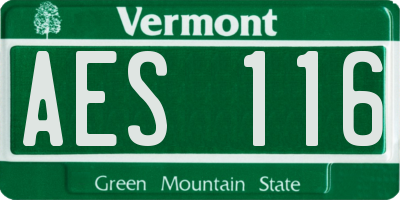 VT license plate AES116