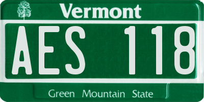 VT license plate AES118