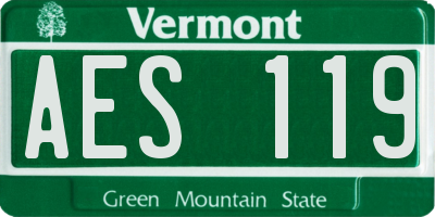 VT license plate AES119