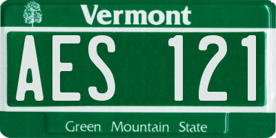 VT license plate AES121