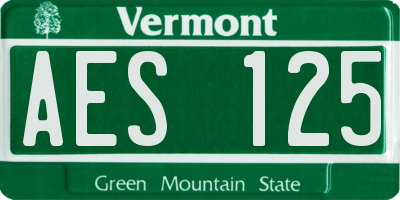 VT license plate AES125