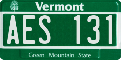VT license plate AES131