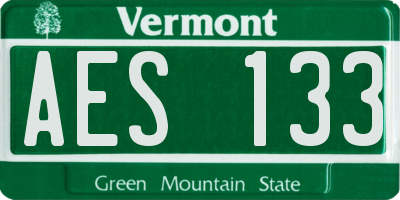 VT license plate AES133