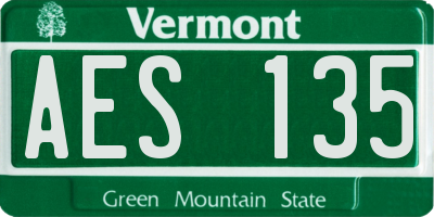 VT license plate AES135
