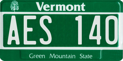 VT license plate AES140