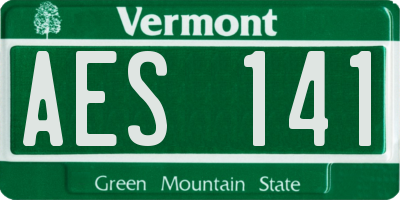 VT license plate AES141