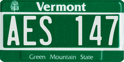 VT license plate AES147