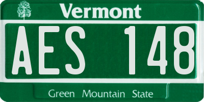 VT license plate AES148