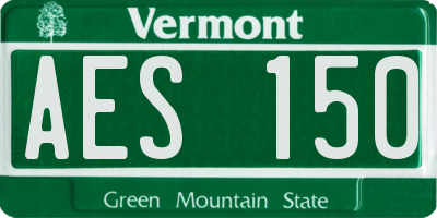 VT license plate AES150