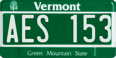 VT license plate AES153