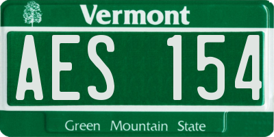 VT license plate AES154