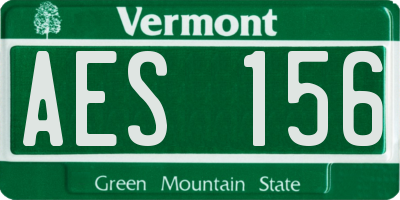 VT license plate AES156