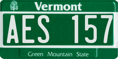 VT license plate AES157
