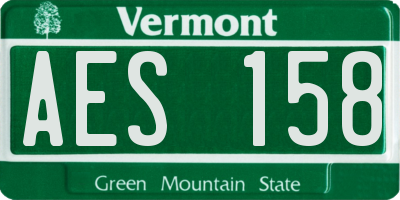 VT license plate AES158