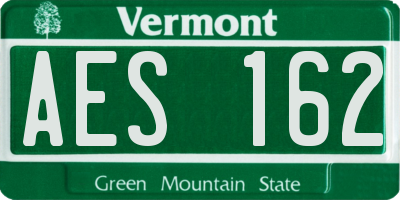 VT license plate AES162