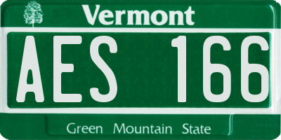VT license plate AES166