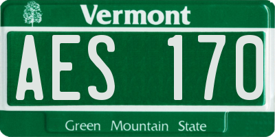 VT license plate AES170