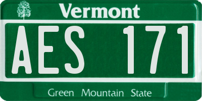 VT license plate AES171
