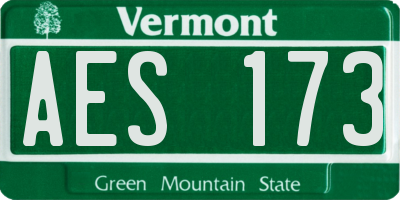 VT license plate AES173