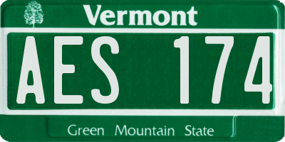 VT license plate AES174
