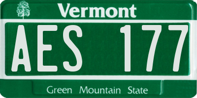VT license plate AES177