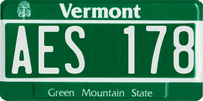 VT license plate AES178