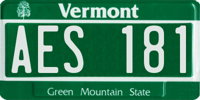 VT license plate AES181
