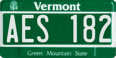 VT license plate AES182