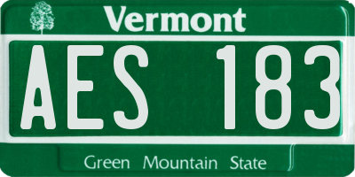 VT license plate AES183
