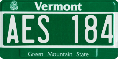 VT license plate AES184