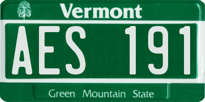 VT license plate AES191