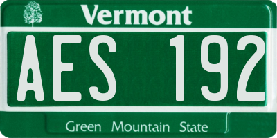 VT license plate AES192