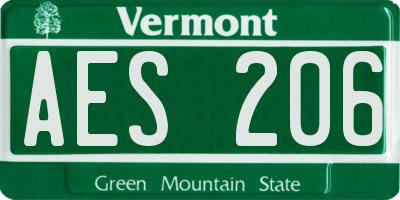 VT license plate AES206