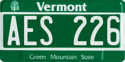 VT license plate AES226