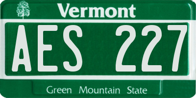 VT license plate AES227