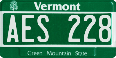 VT license plate AES228